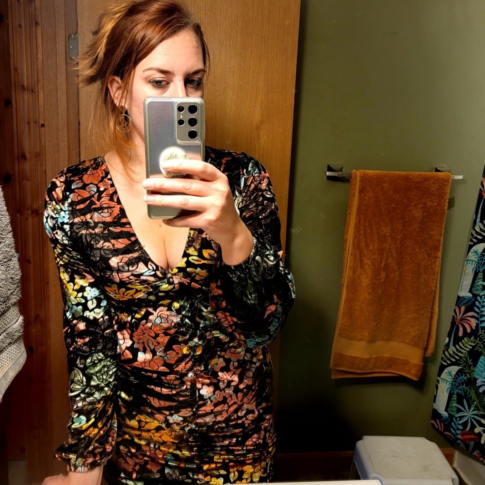 ASOS Multicolour Velvet Minidress